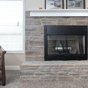 Half Stone Fireplace &ndash; Blue Creek