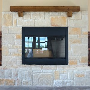 Half Stone Fireplace &ndash; Buckskin